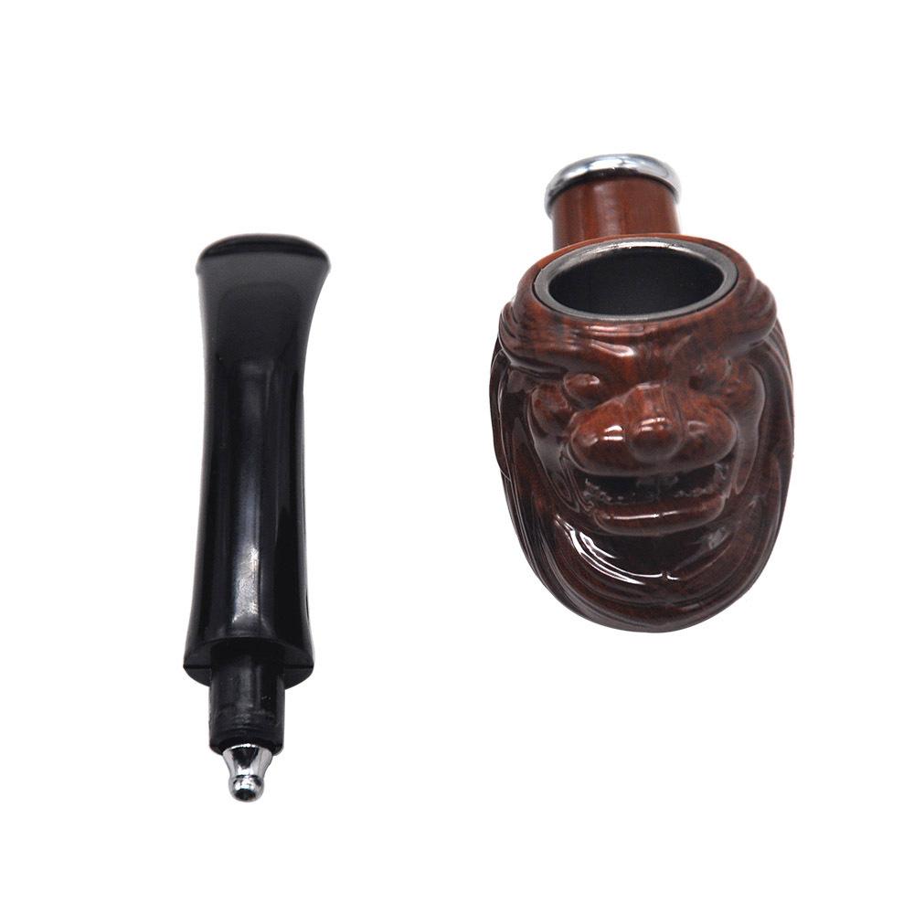 Brown Engraved Wooden Pipe