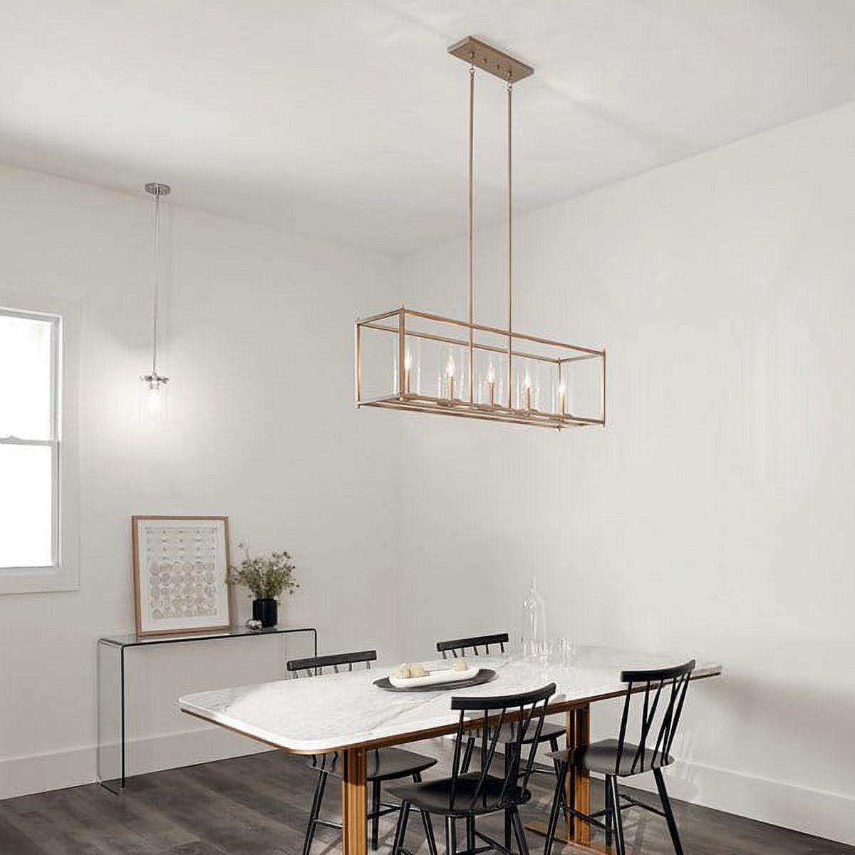 43995BK-Kichler Lighting-Crosby - 5 Light Linear Chandelier - with Contemporary Inspirations - 25.75 Inches Tall by 41.2 Inches Long-Black Finish