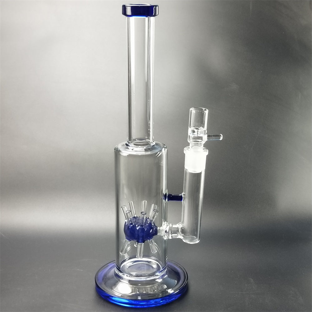 13 Straight Sprinkler Perc Glass Bong