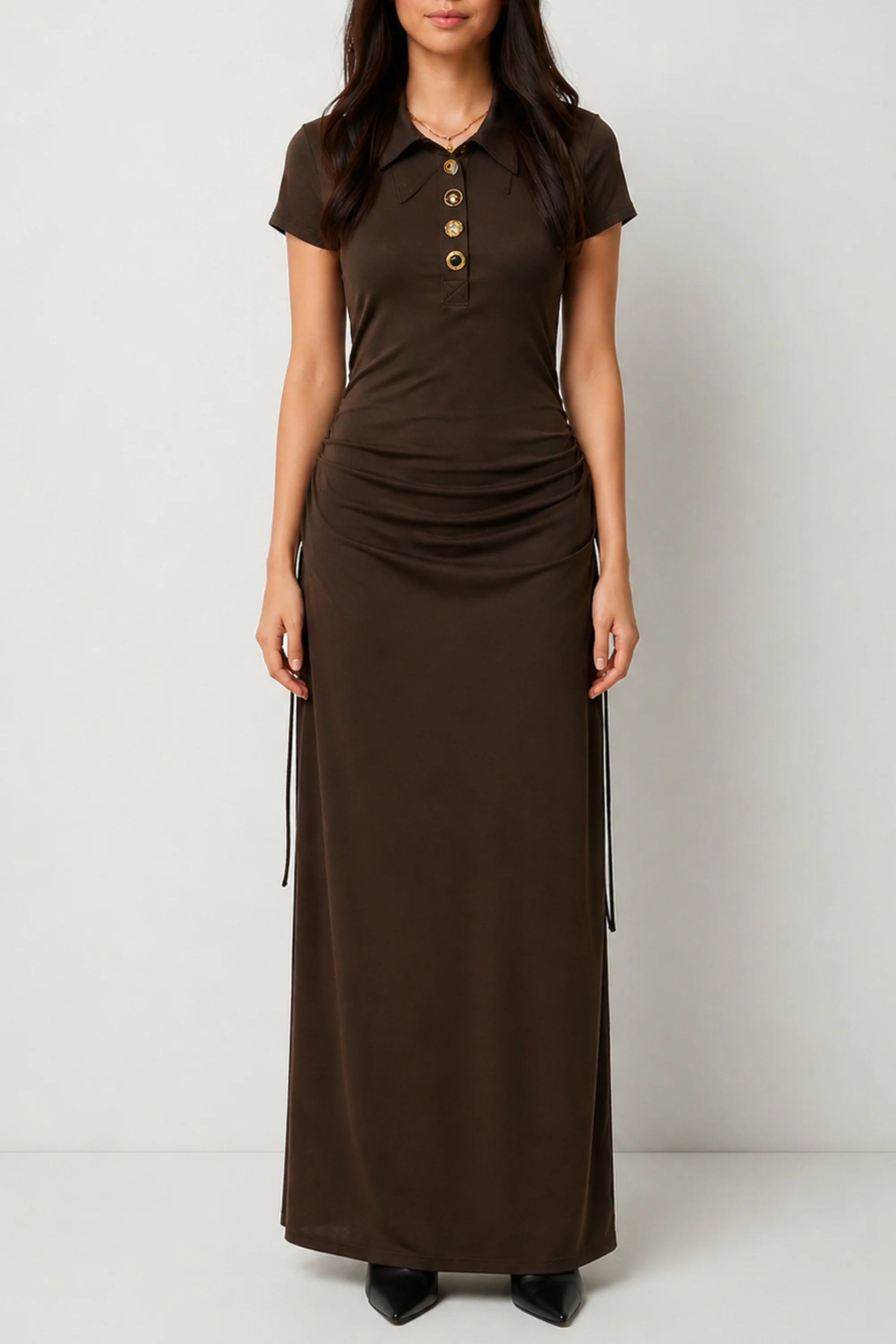 Truffle Button Polo Dress
