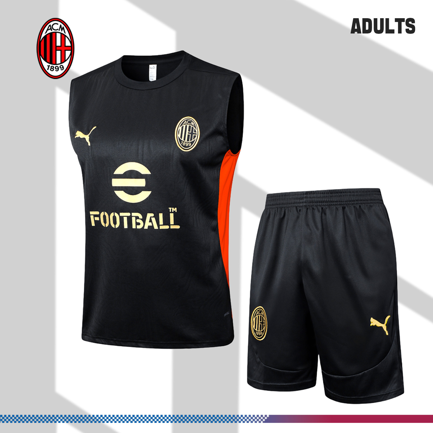 2024/2025 AC Milan Black Adult Vest Training Wear (Adult kit)