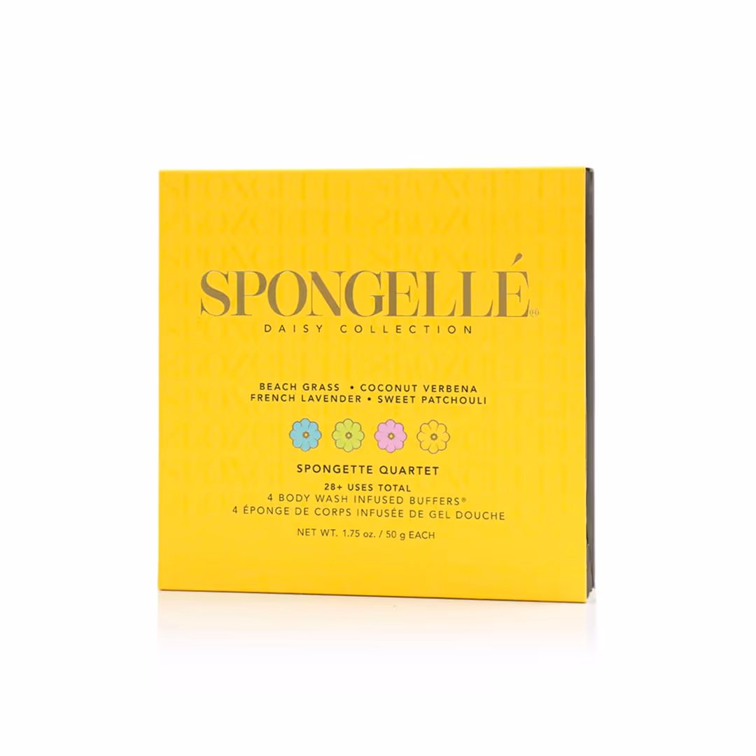SPONGELLE  Spongette Quartet Gift Set 2 | 4 Body Wash Infused Buffers | Travel Size