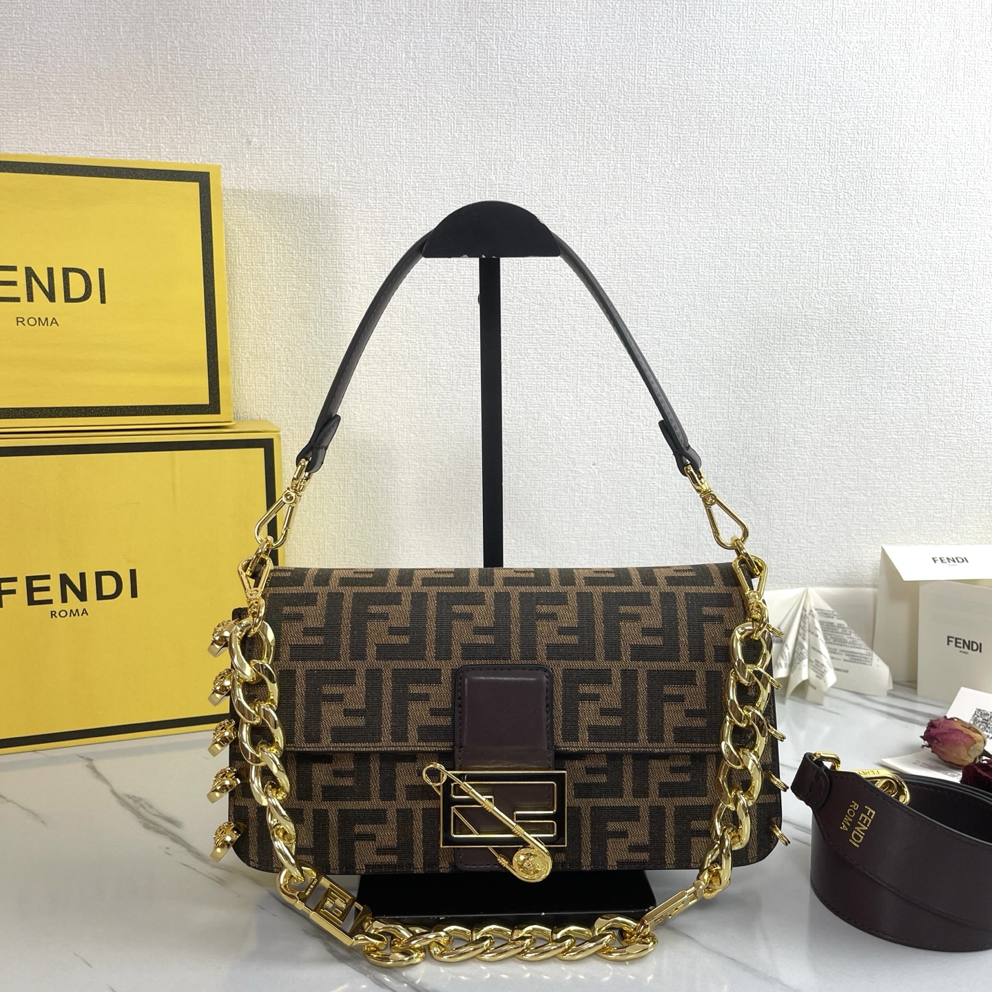 Fendi Baguette Bag with Safety Pin