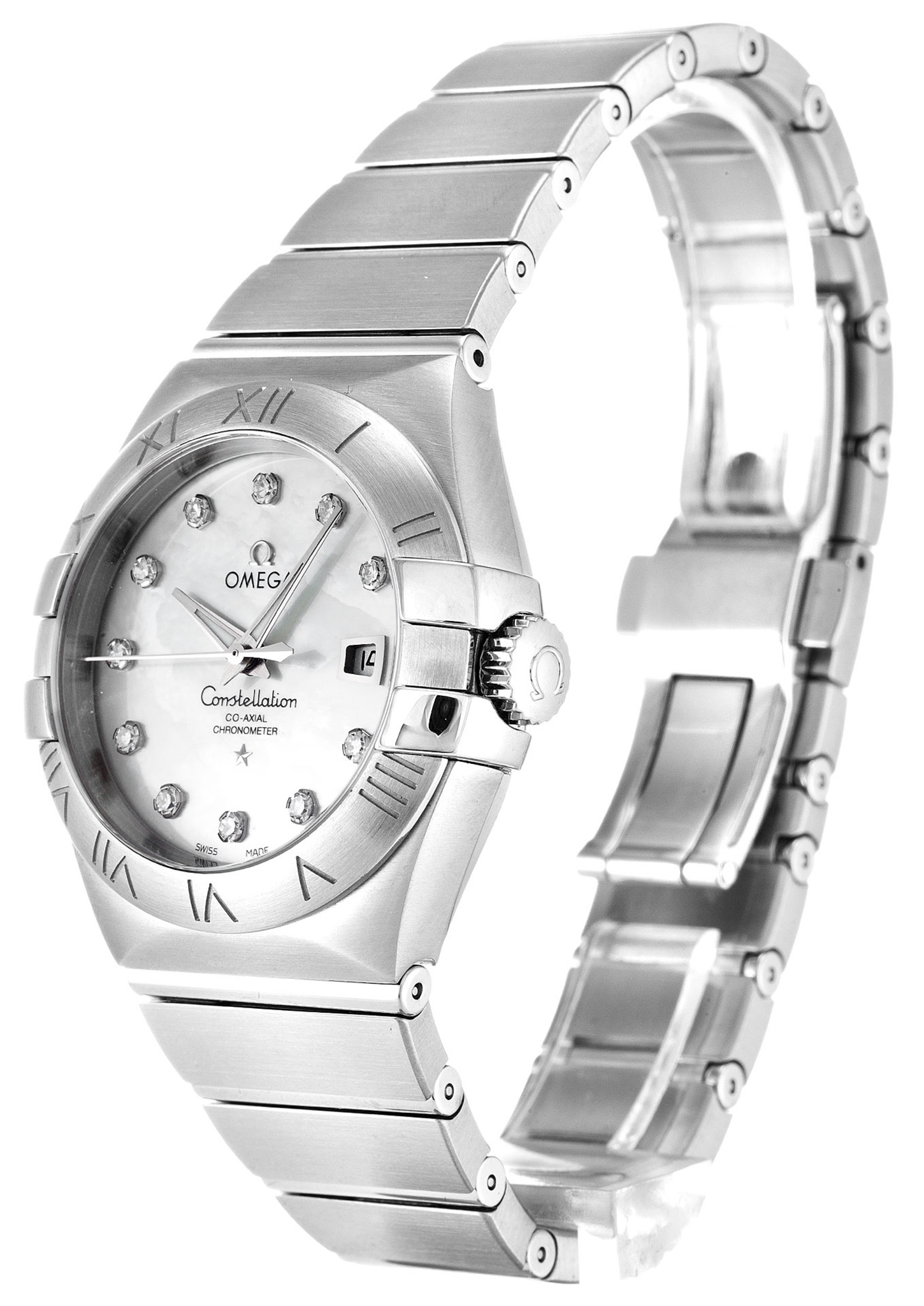 Replica Omega Constellation Chronometer Ladies White Case Diamond Markers 123.10.31.20.55.0 31MM