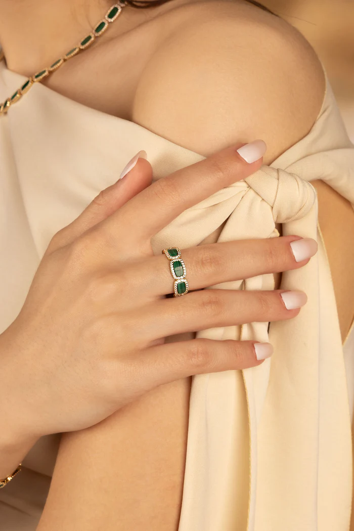 Anello in Malachite