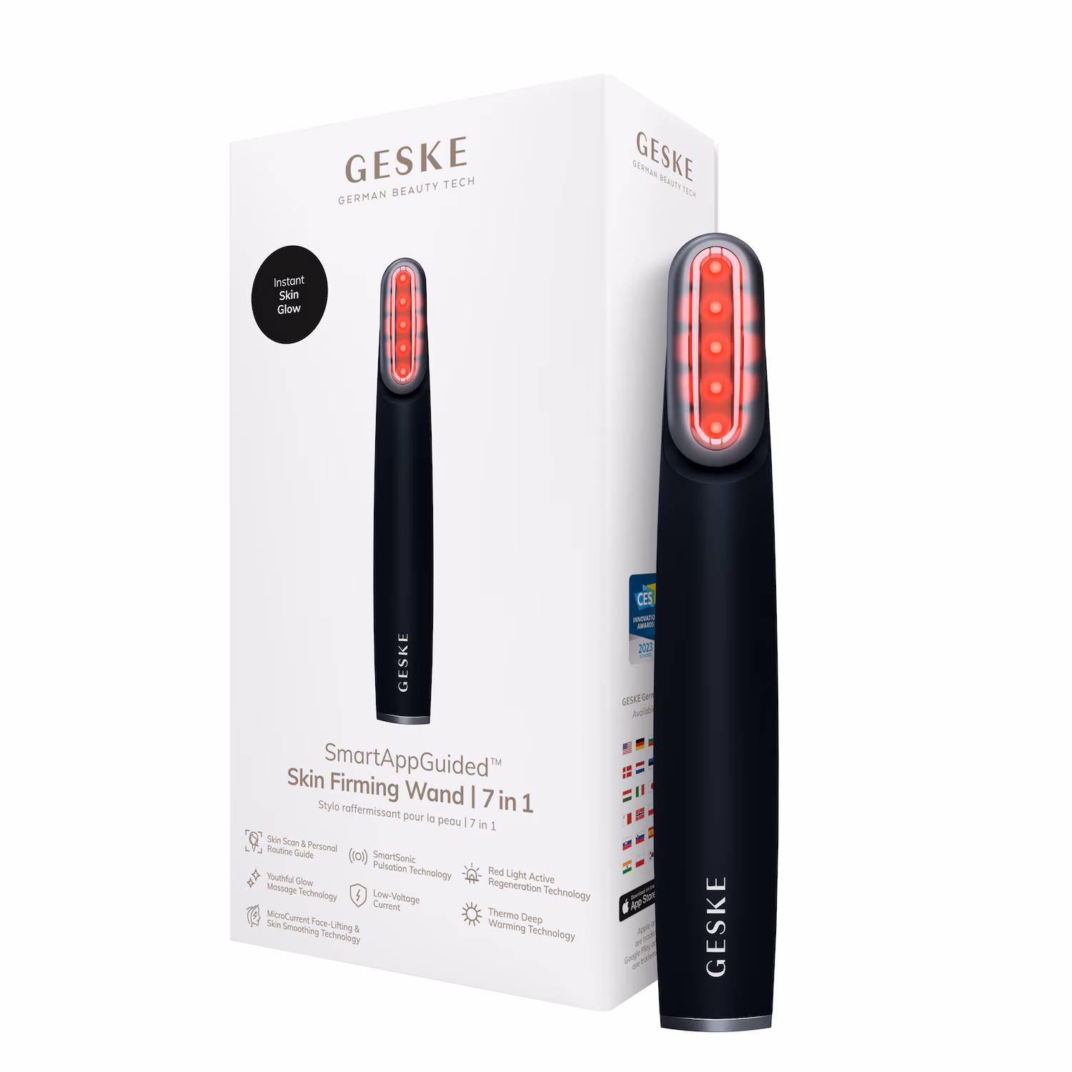 GESKE Skin Firming Wand | 7 in 1 | Anti-Aging | Mikrostrom Facelift
