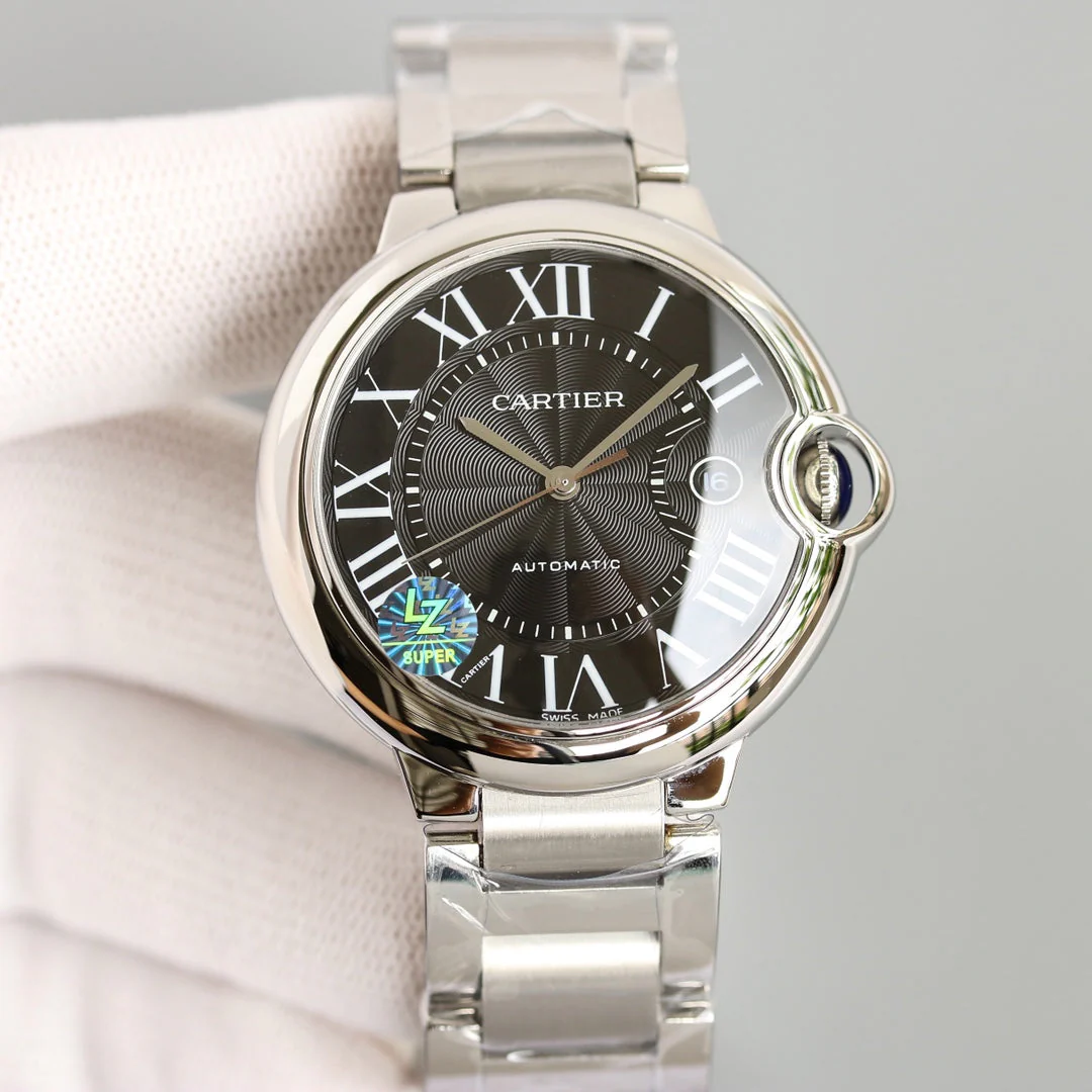 Cartier Watch BALLON BLEU 42MM STEEL CASE BLACK DIAL