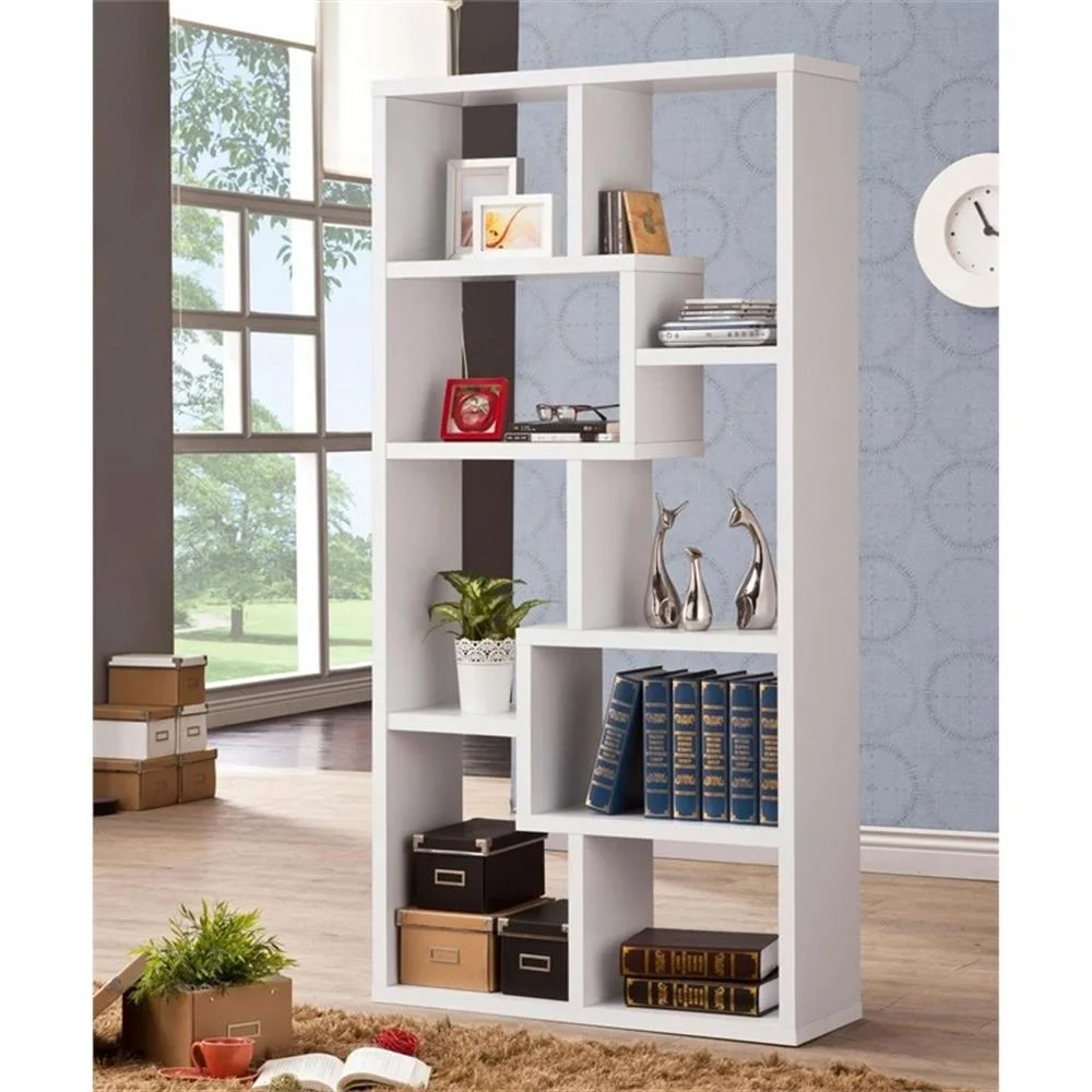 Coaster Company Interlocking 8 Shelf Wood White Bookcase for Home