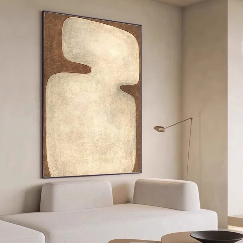 Brown Abstract Painting Wabi Sabi Wall Art Minimalist Painting Neutral Abstract Art Lare Earth Tone Modern Painting Home Decor