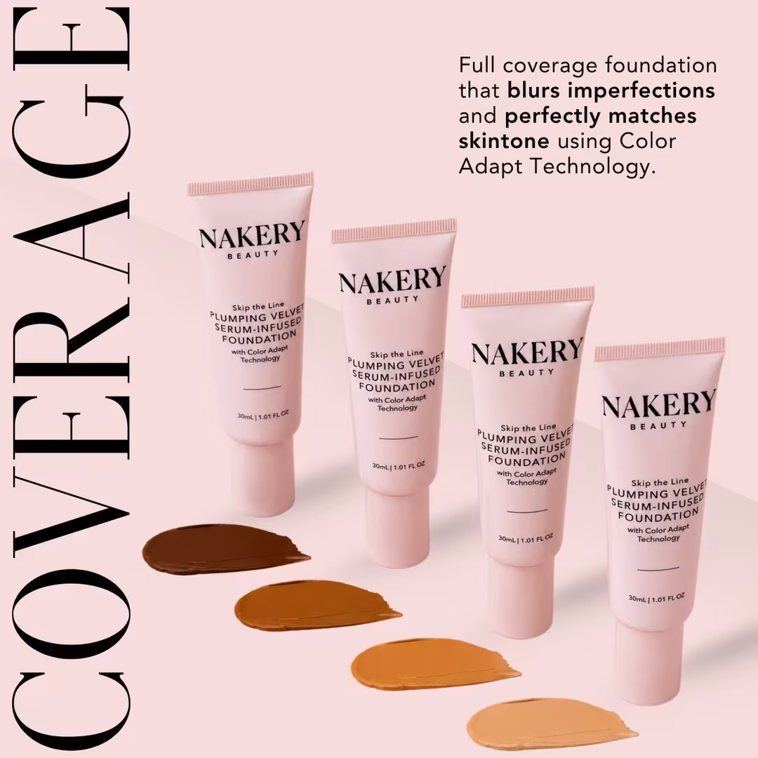 NAKERY BEAUTY  Skip the Line Instant Coverage Plumping Velvet Serum-Infused Foundation