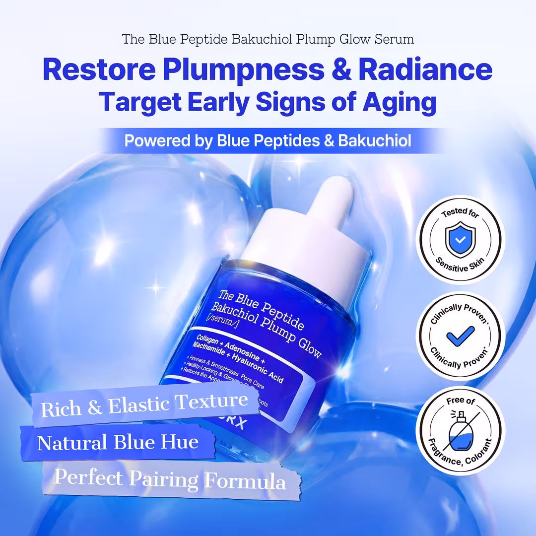COSRX  The Blue Peptide Bakuchiol Plump Glow Serum