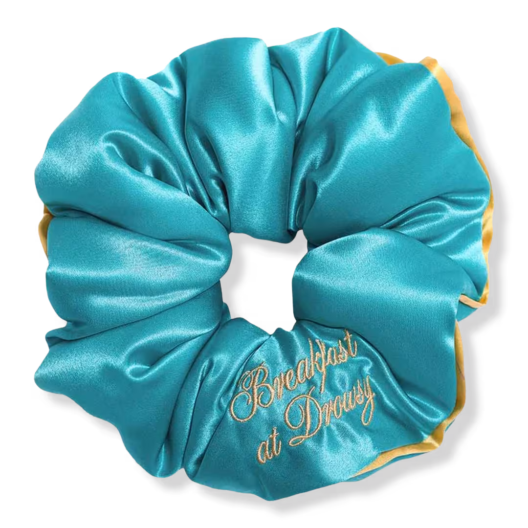 Drowsy  Breakfast at Drowsy Turquoise XXL Padded Scrunchie