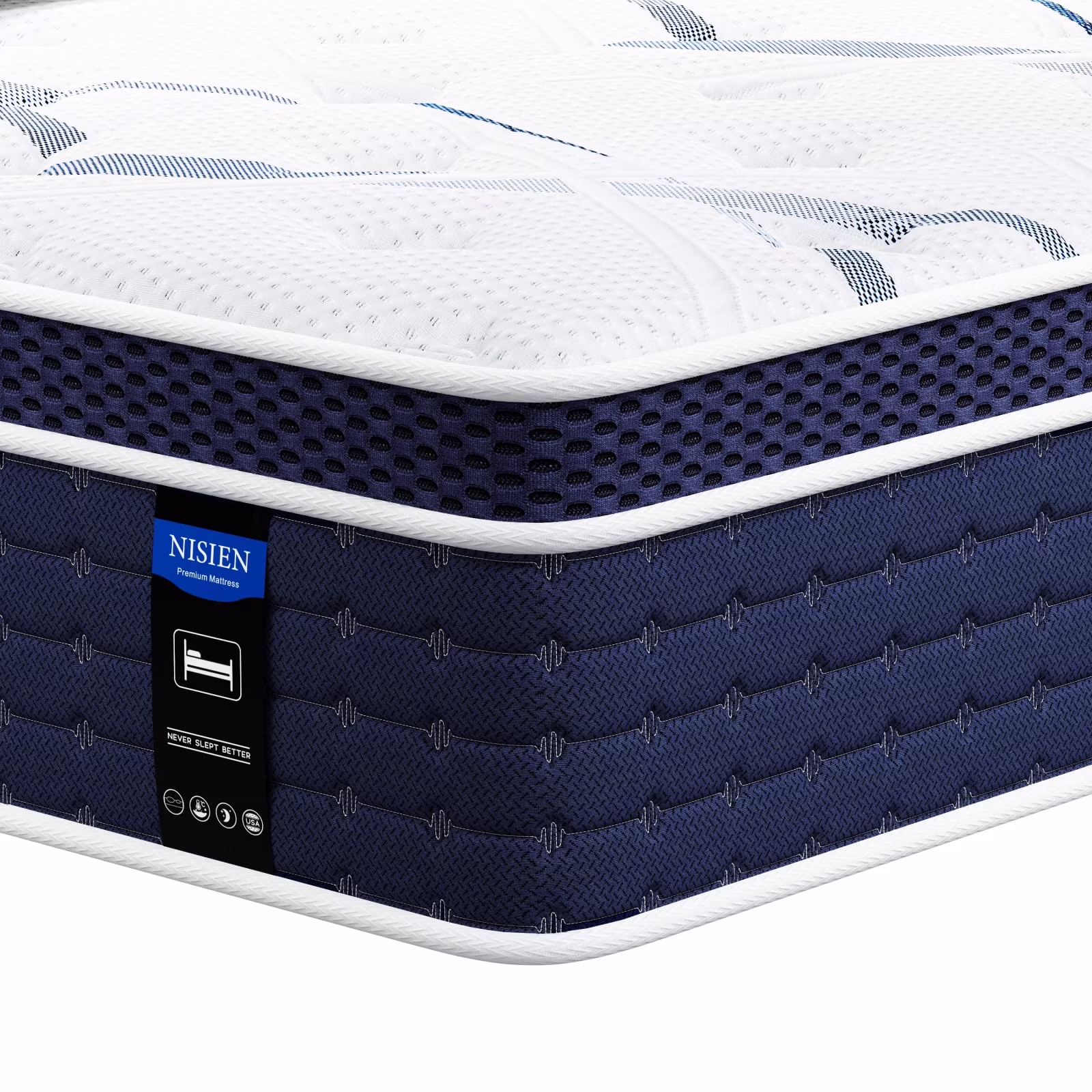 Nisien Medium Firm Pressure Relief Twin Size Hybrid Memory Foam Mattress