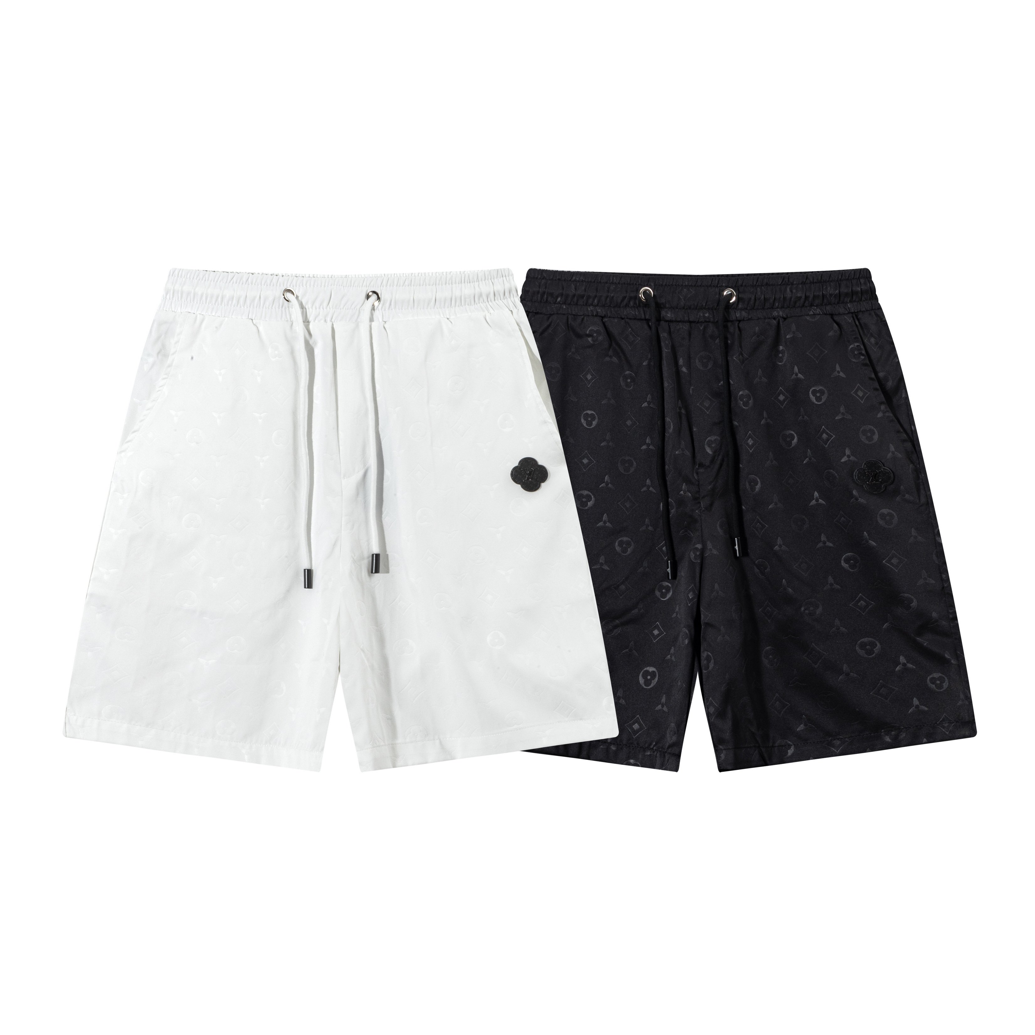 LV Style Tonal Black Monogram Shadow Casual Shorts