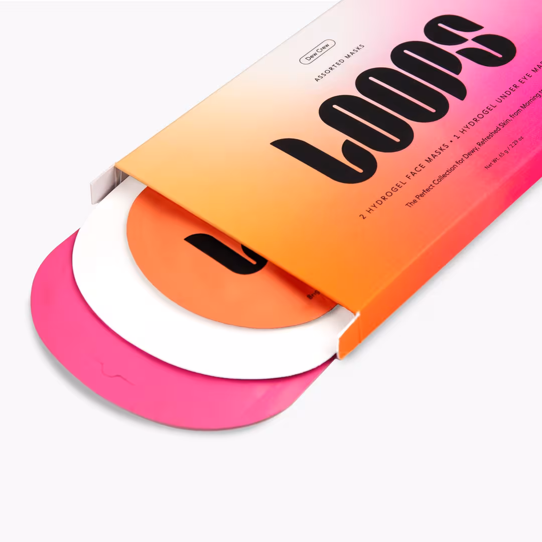LOOPS  Dew Crew Assorted Hydrogel Eye & Face Masks Set