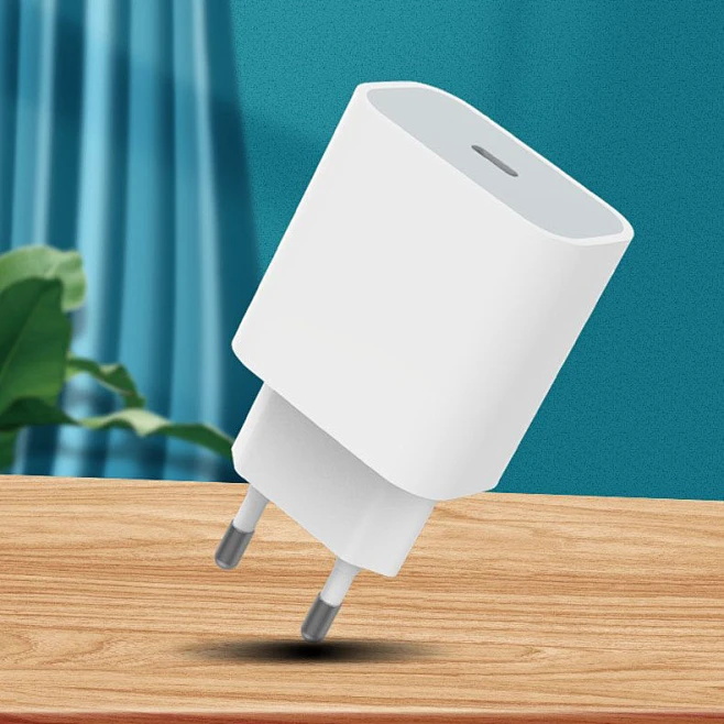 EU Plug 20W PD Apple Charger Block, 1:1 Replica USB-C Power Adapter for iPhone, Full Retail Pack With Valid Serial Number