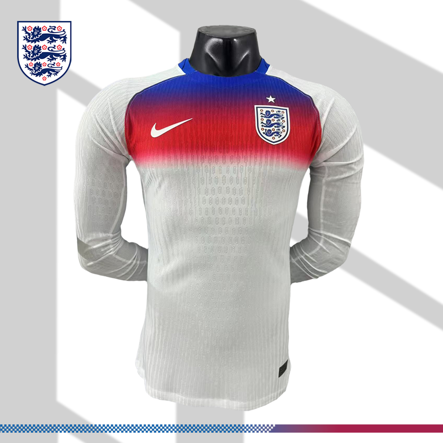 2025/2026 England Home Long Sleeve Football Jersey (Players)