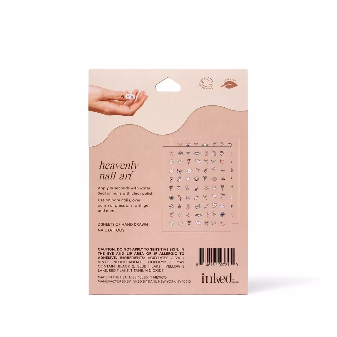 Inked by Dani  Heavenly Nail Art Temporary Tattoo Pack