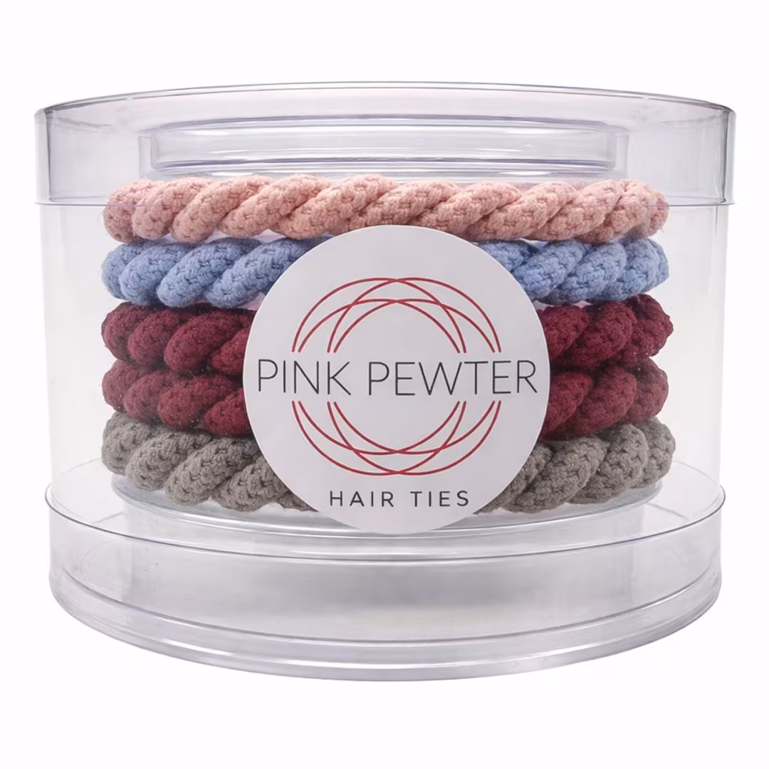Pink Pewter  Pony Elastics in Cylinder