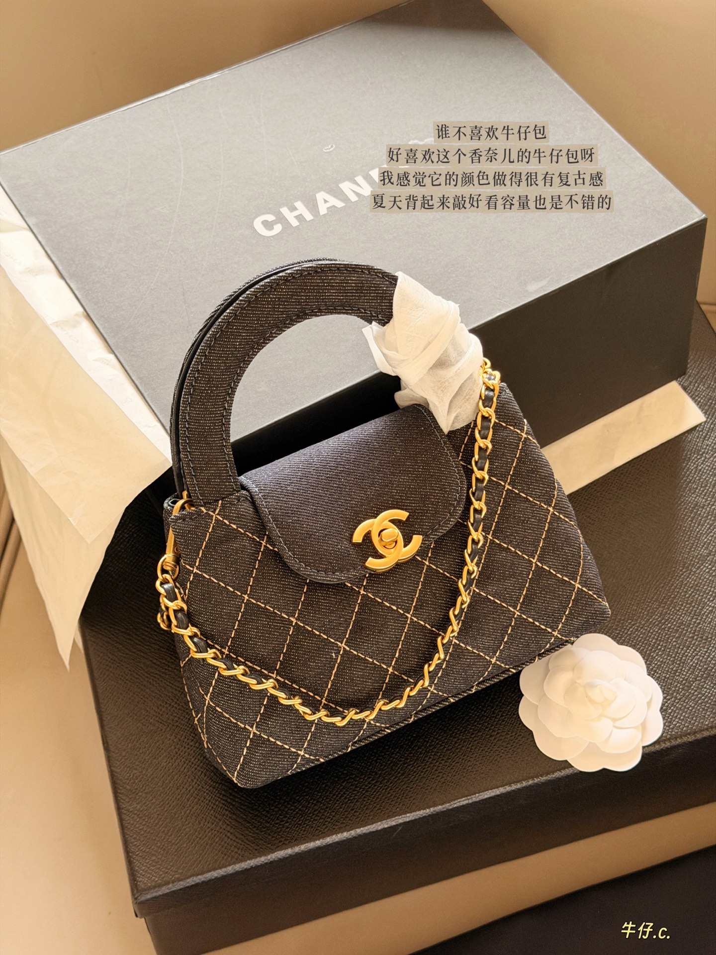 Chanel Kelly Shopper Denim Bag
