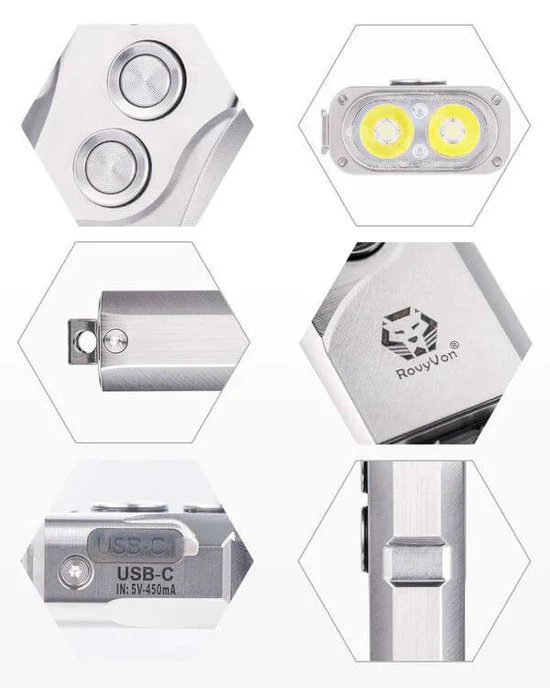 RovyVon Angel Eyes E4 Pro Titanium Keychain Flashlight