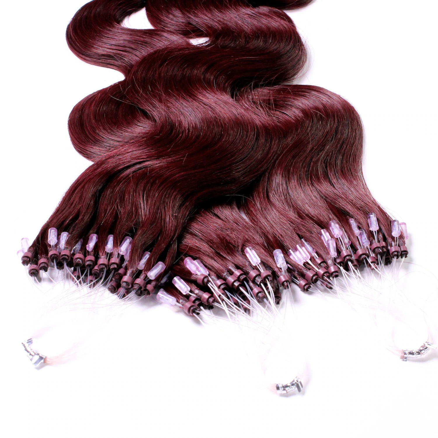 Microring Extensions Echthaar #55/66 Hellbraun Intensiv Violett-Intensiv 0.5g