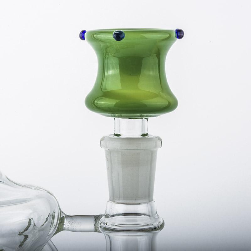 14mm Male Green Bong Bowl With Blue Marbles
