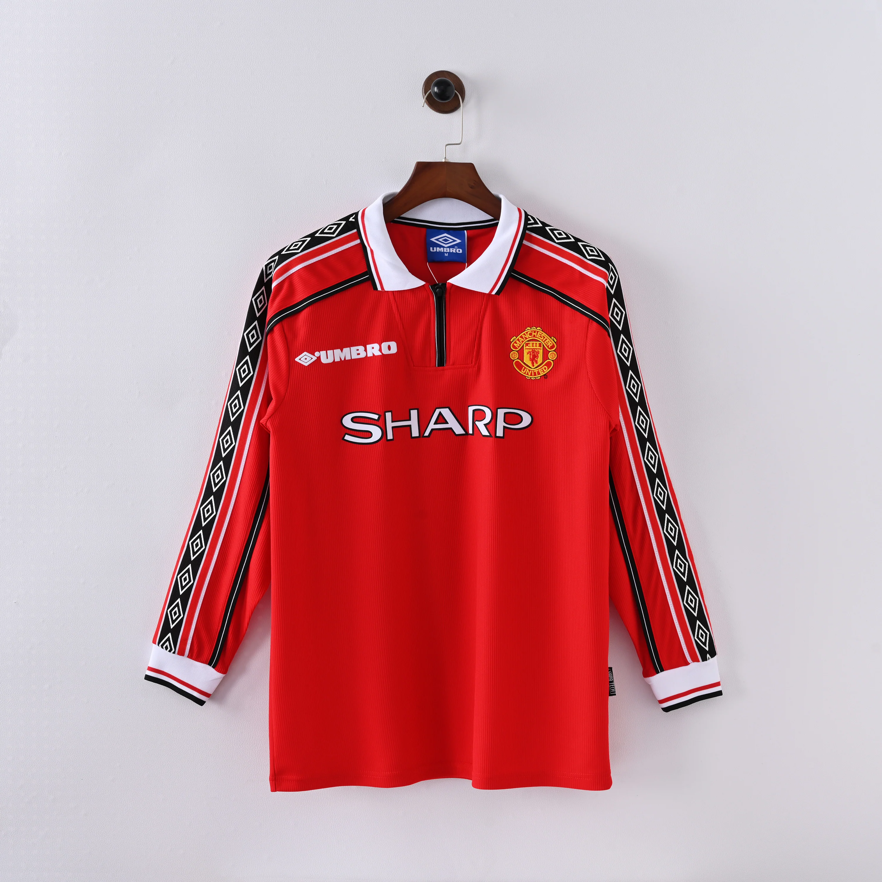 Manchester United Retro Vintage Long Sleeve Home Jersey Men 1998-1999