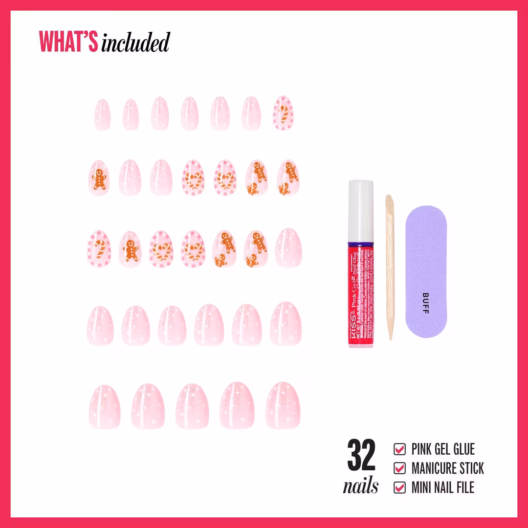 Kiss  Core Design Short Almond Press On Nails, Blanket Season