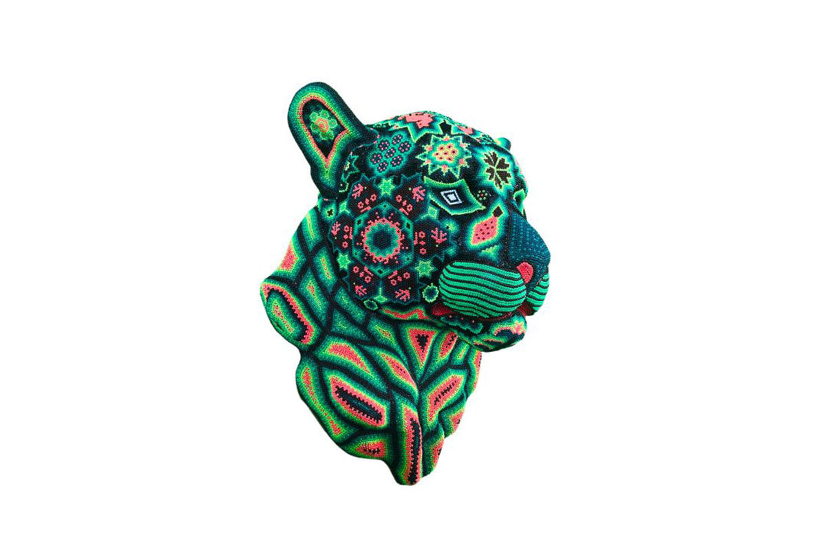 Cabeza de Puma - Obra de Arte Huichol