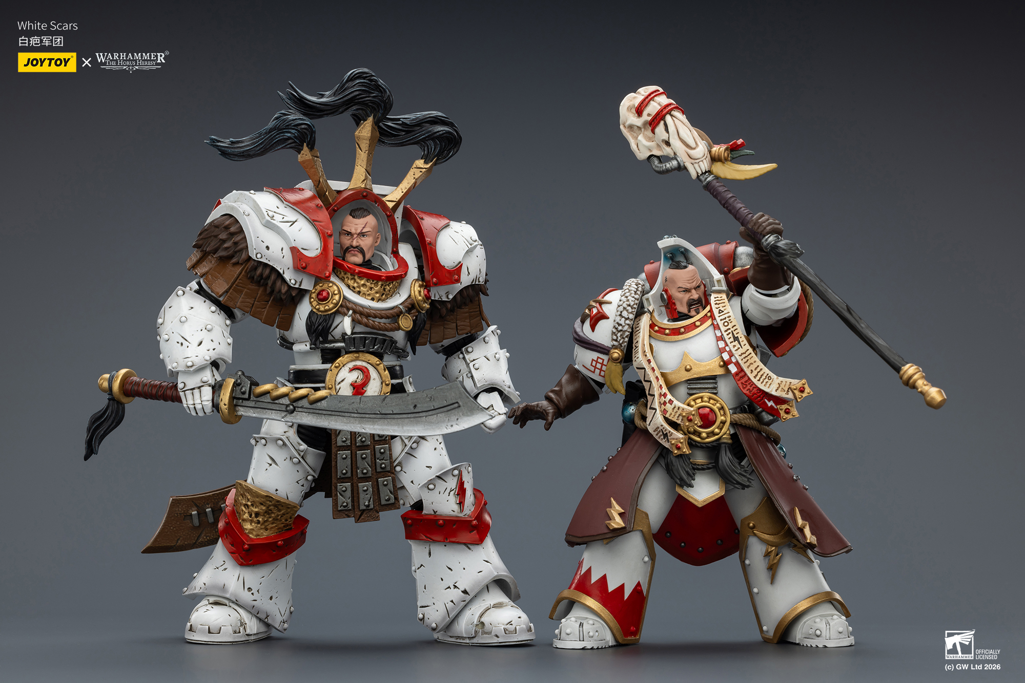 JOYTOY Warhammer 40K 1: 18 White Scars Stormseer Consul and Legion Praetor in Cataphractii Terminator Armour - JOYTOY WORLD