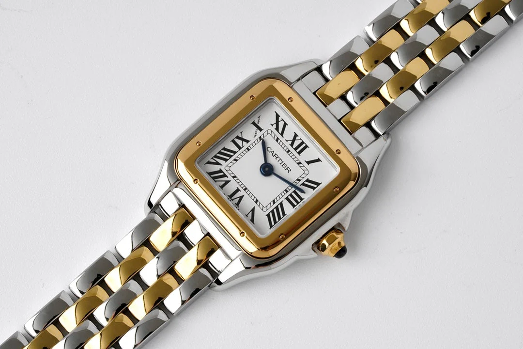 Cartier Watch PANTHERE DE CARTIE 22MM QUARTZ GOLD STEEL WHITE DIAL