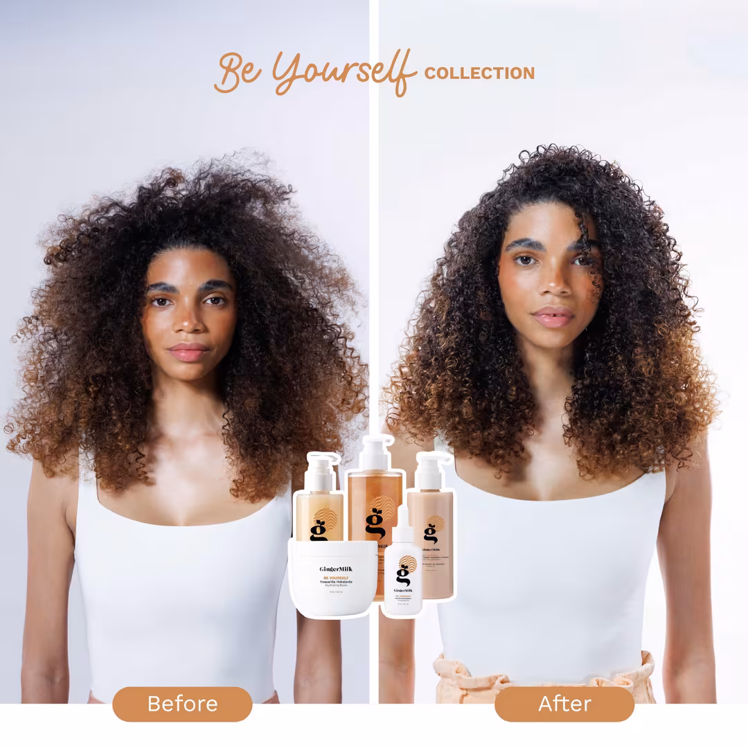 Ginger Milk  Curly Hair Care Set for Curly, Wavy & Coily Hair with Argan Oil & Shea Butter, 5-Piece