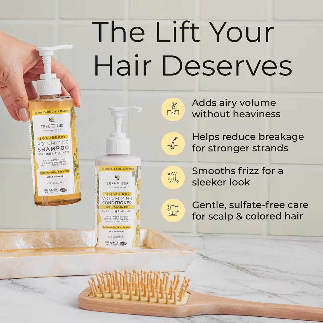 Tree To Tub  Soapberry Volumizing Shampoo & Conditioner Bundle
