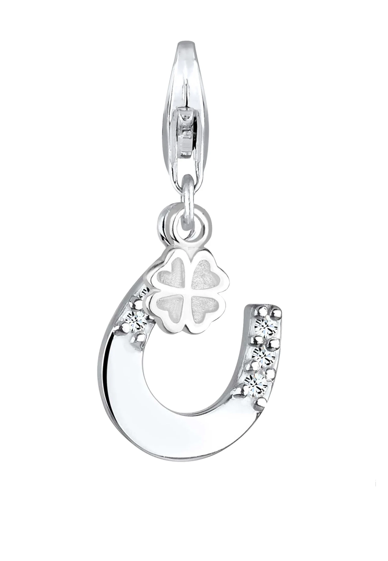 Hufeisen Kleeblatt 925 Silber, mit Kristallen von Swarovski®