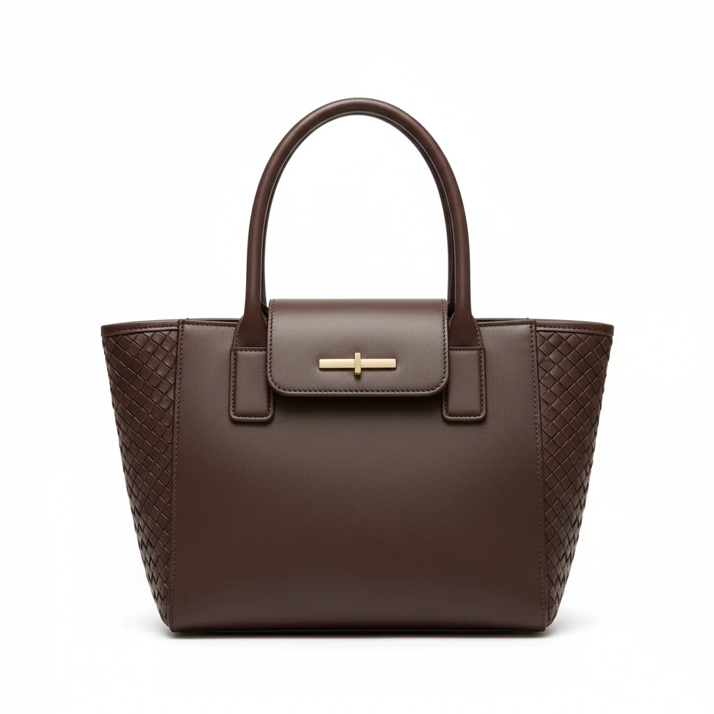 Brown Tote Woven Gussets