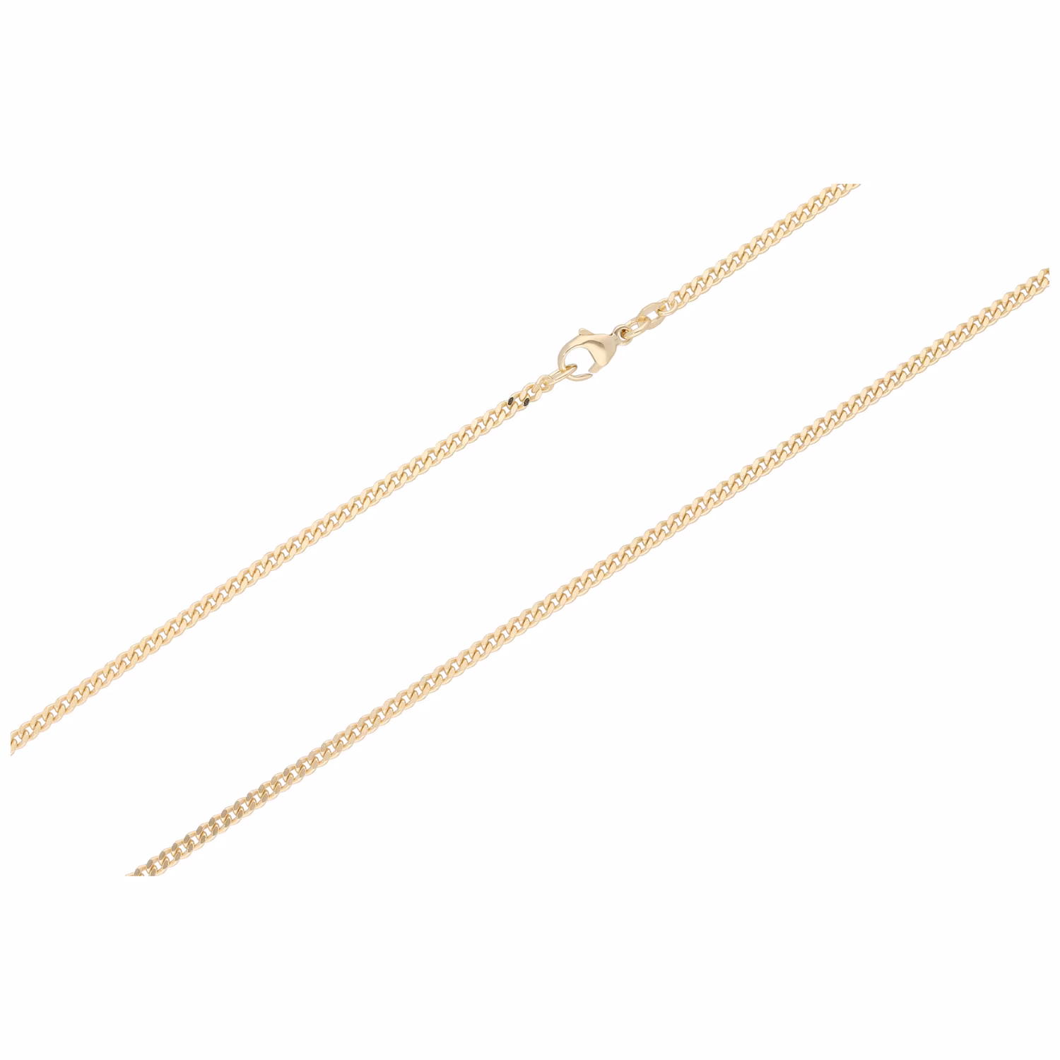 Kette Panzerkette, flach, diamantiert, massiv, Gold 750