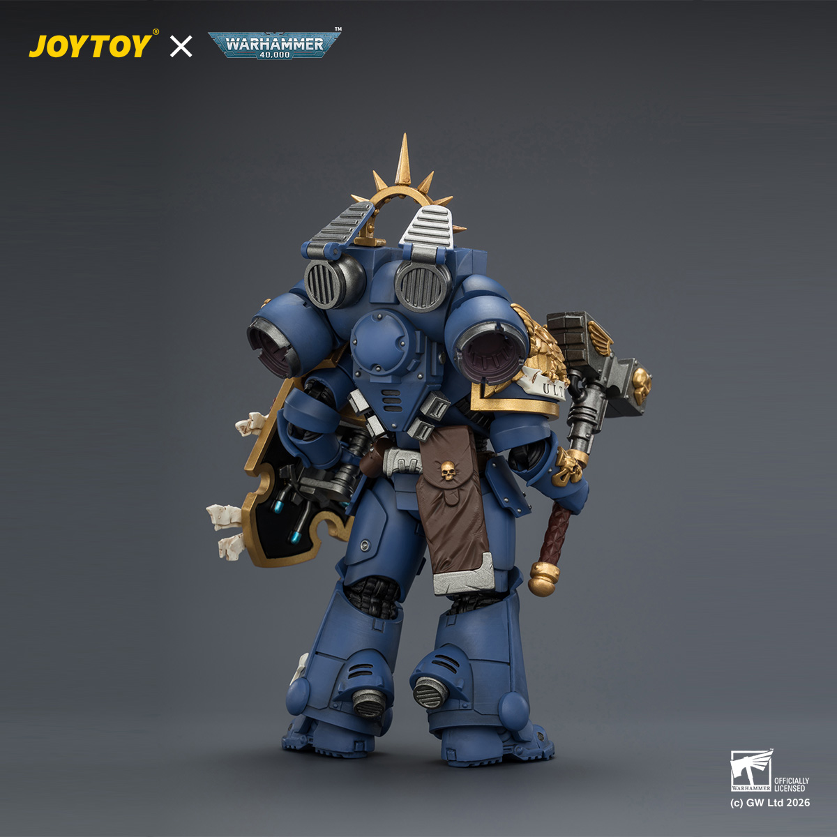 JOYTOY JT04414 Warhammer 40k 1: 18 Ultramarines Captain with Jump Pack and Relic Shield - JOYTOY WORLD