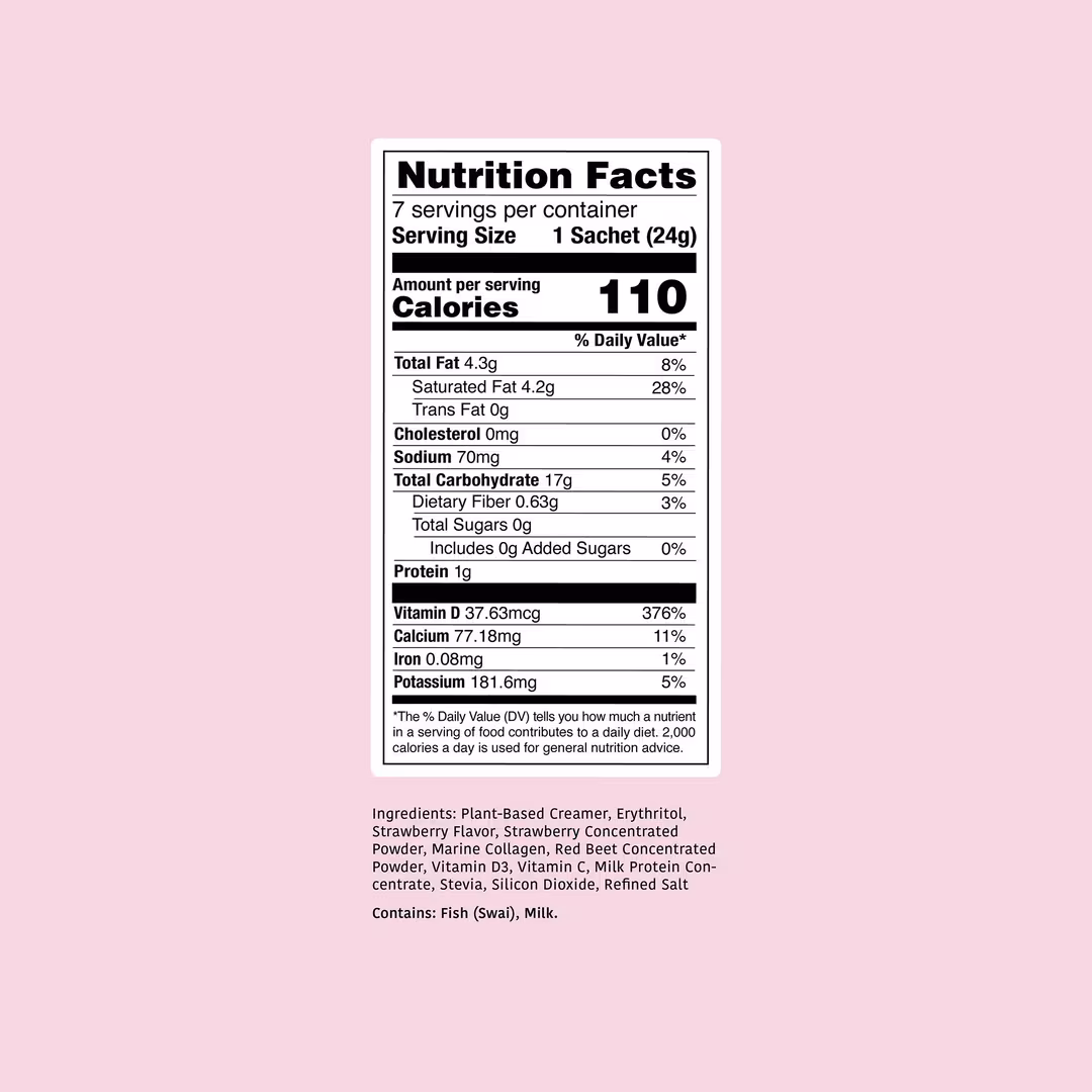 clöud café  Strawberry Milk Zero Collagen-Infused Beauty Booster
