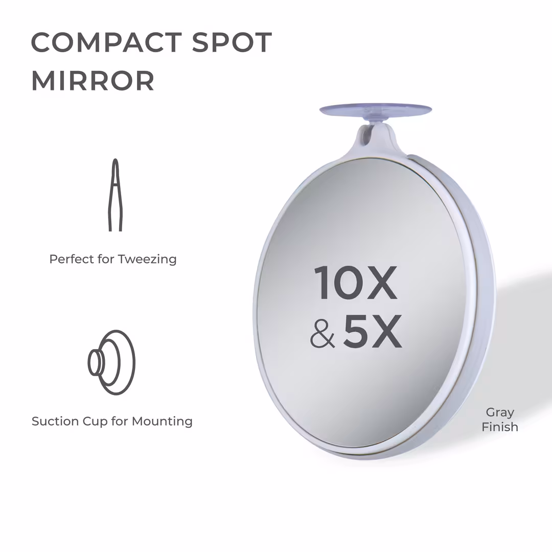 Zadro  Travel Mirror with 10X/5X Magnifications, Suction Cup