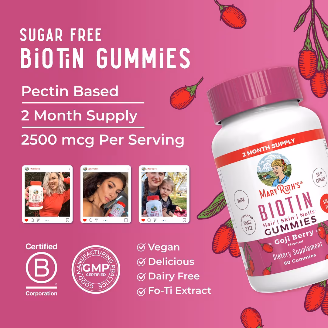 MaryRuth's  Biotin Gummies Goji Berry