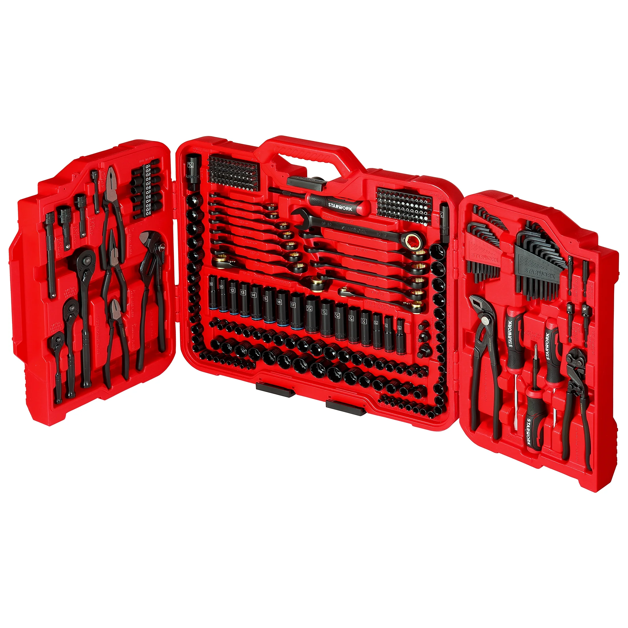 STARWORK TRUE MECHANIC? 312-Piece Mechanics Tool Set and Socket Set, ProfessionalPliers Wrench Version SAE/Metric