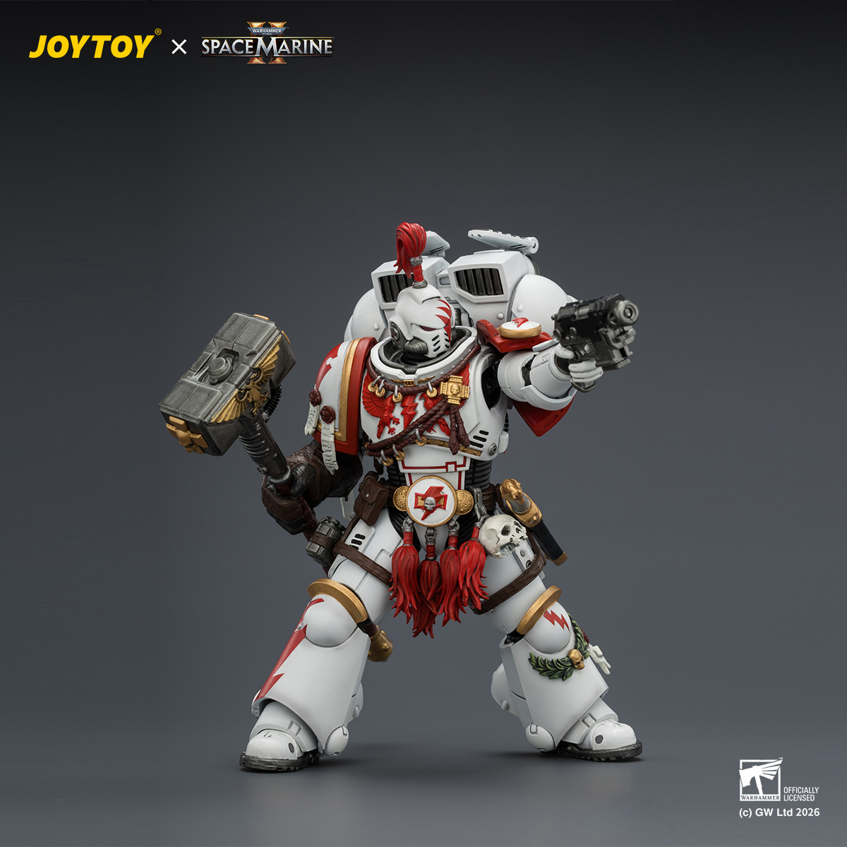 JOYTOY JT04407 Warhammer 40k 1: 18 White Scars Assault Intercessor Champion - JOYTOY WORLD