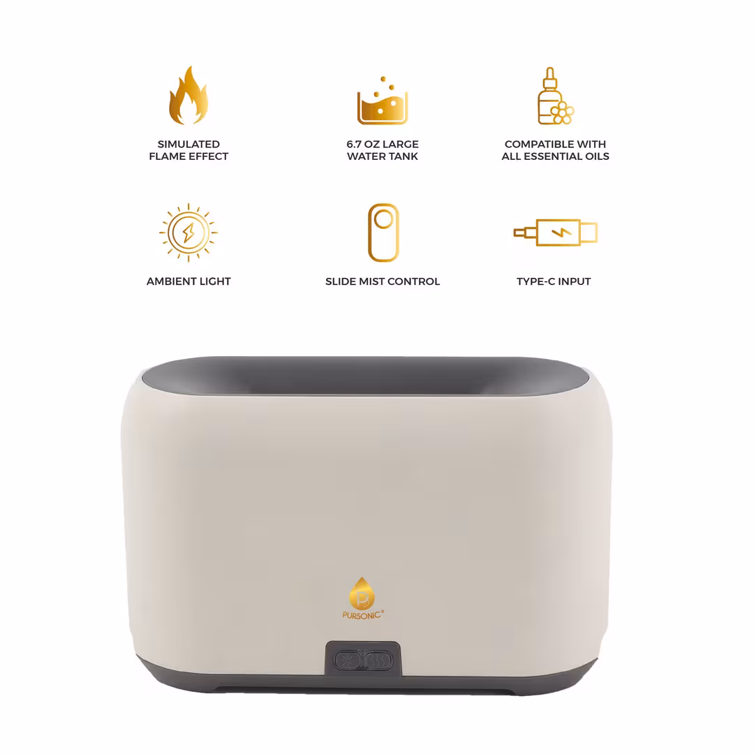 PURSONIC  Essential Oil FlameGlow Aromatherapy Diffuser