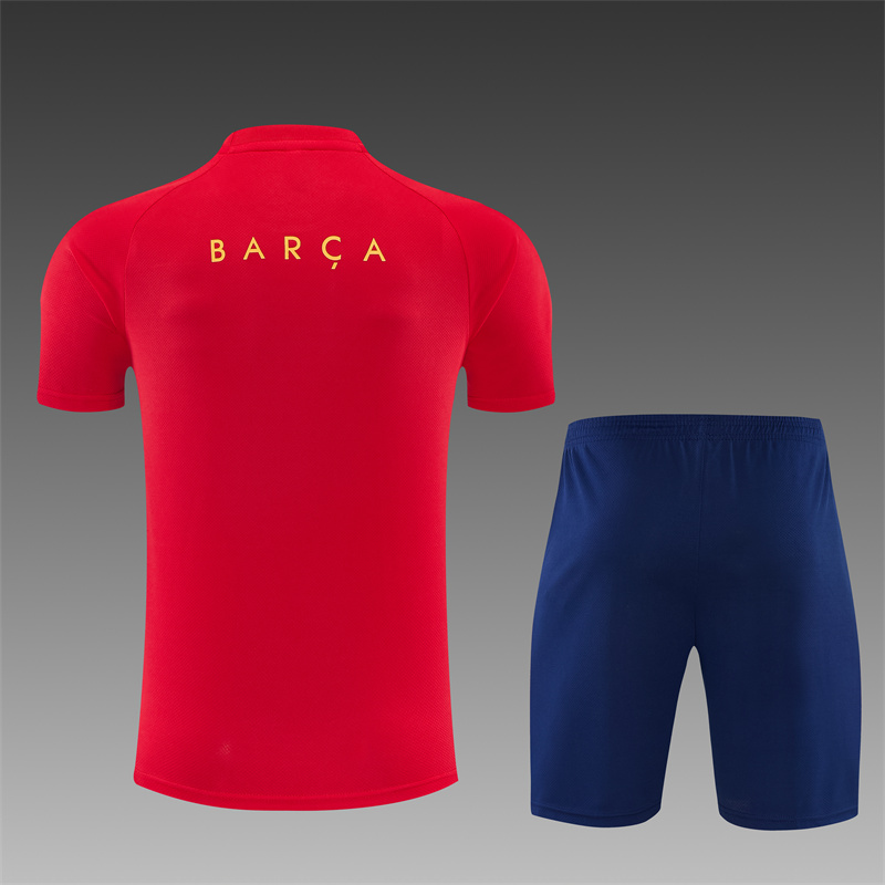 2026/2027 Barcelona Short sleevedtraining clothes (Adult Kids Kit)