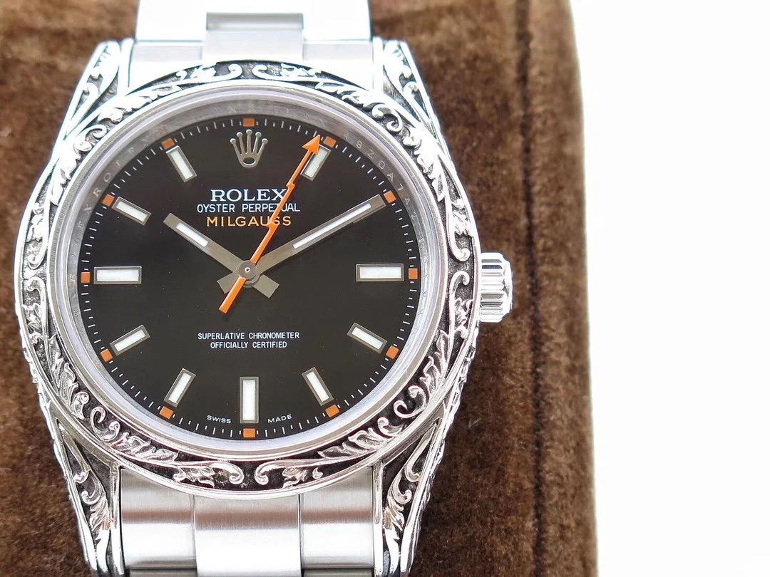 Rolex Watch MILGAUSS 40 HAND ENGRAVED CASE BLACK DIAL Watch