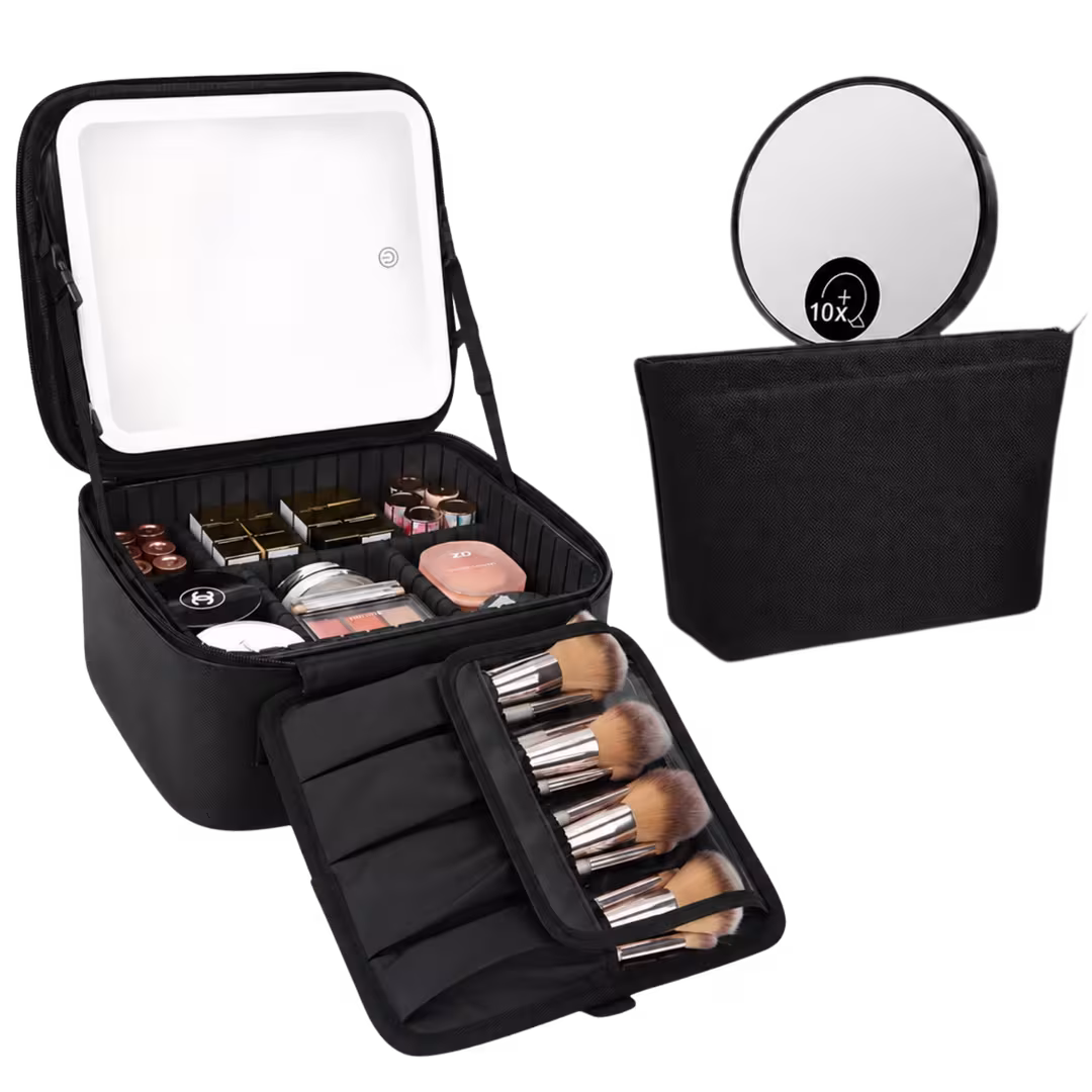 CosmoGlo  Lighted Makeup Case with Mirror
