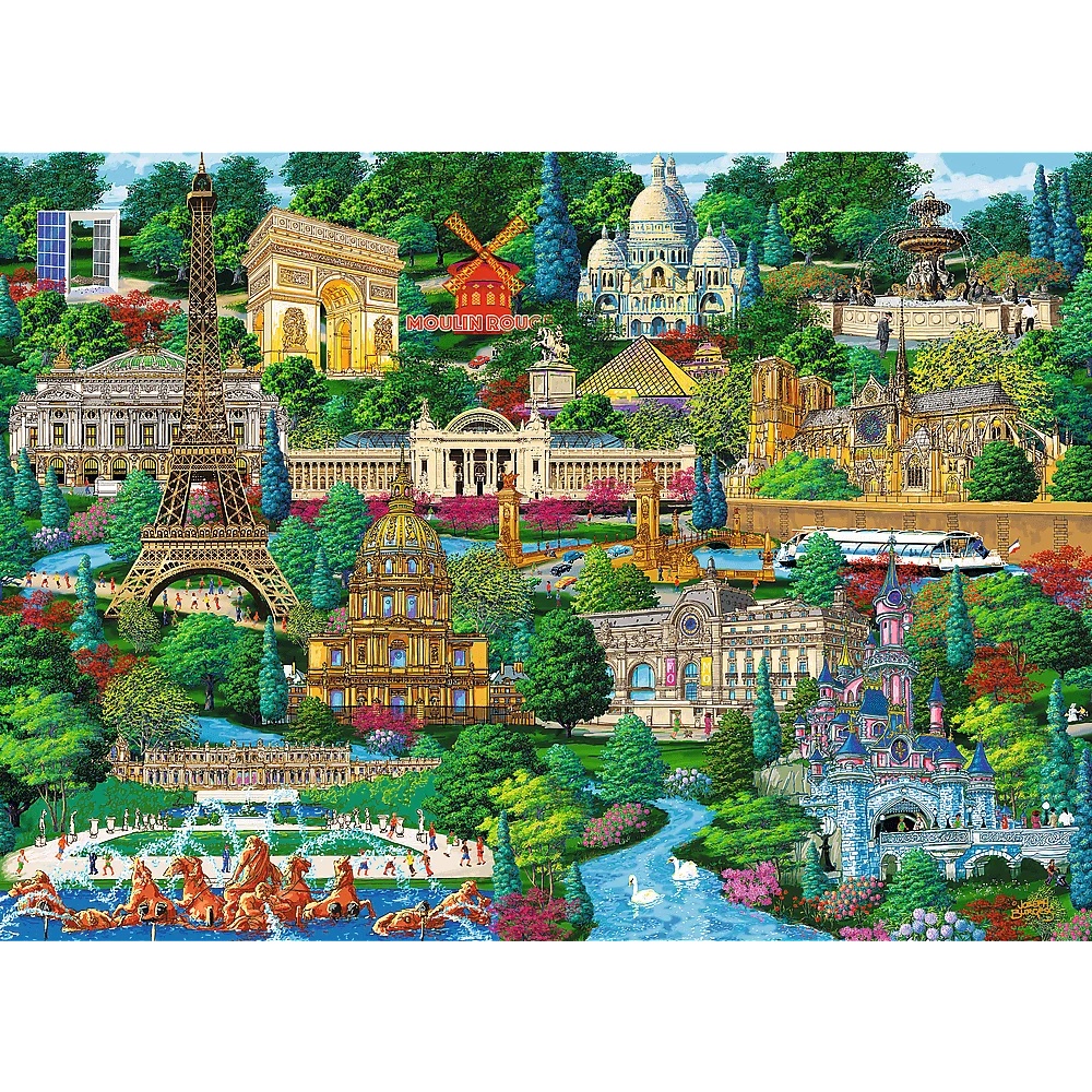 Puzzle Drewniane 1000 El. Francja, Znane Miejsca