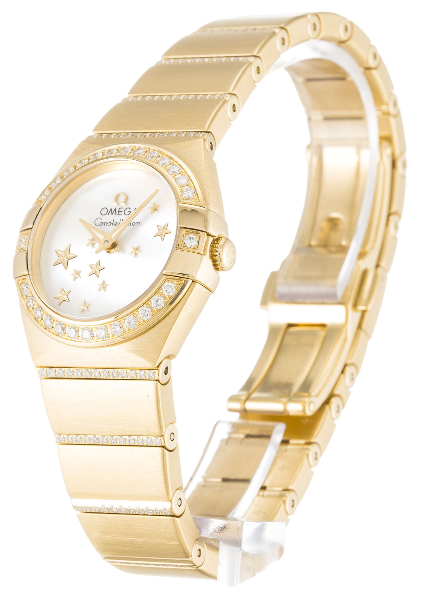 Replica Omega Constellation White Dial Yellow Gold Case Lady 123.55.24.60.05.002 24MM