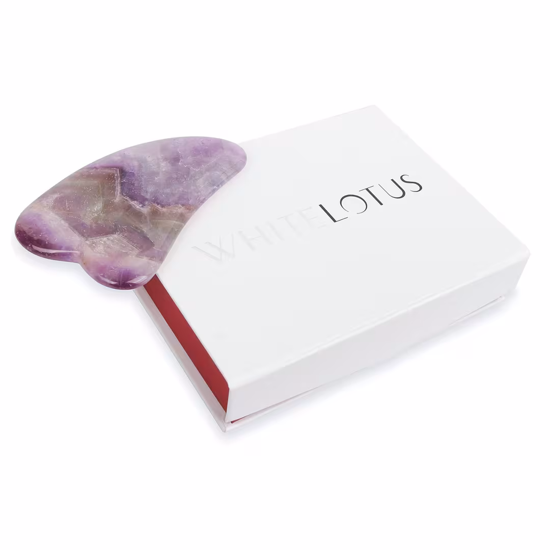 White Lotus Beauty  Genuine Crystal Gua Sha- Chemical Free Amethyst